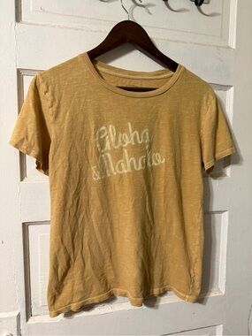 100% Cotton Billabong Easy Street Aloha/Mahalo Tee Yellow Small